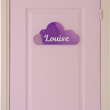 Plaque de porte en résine personnalisée violette