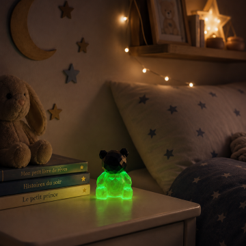 Ours bicolore phosphorescent origami en résine (1)