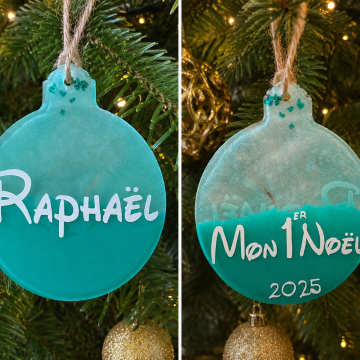 Suspension de Noël en résine personnalisée verte