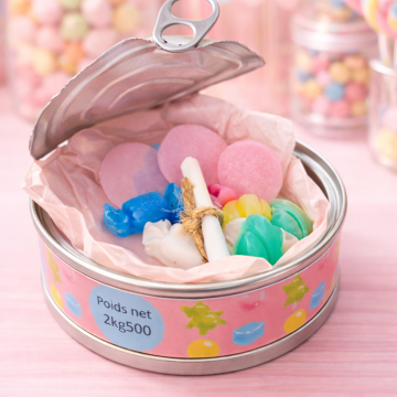 Boîte de conserve annonce surprise de grossesse - Edition bonbons