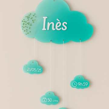 Nuage de naissance personnalisé vert