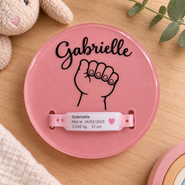Porte bracelet de naissance personnalisé